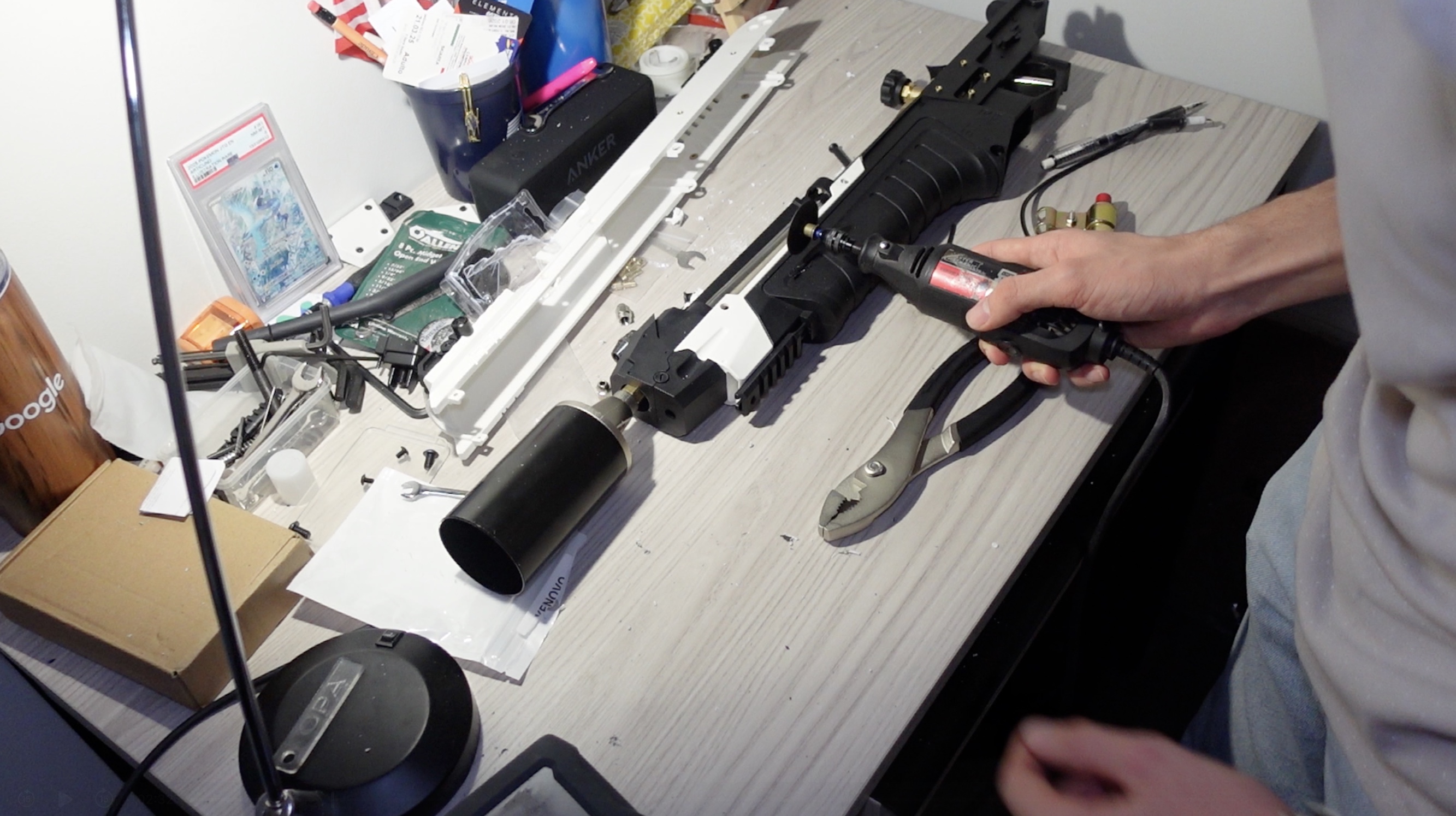 Drill holes for the ignition switch