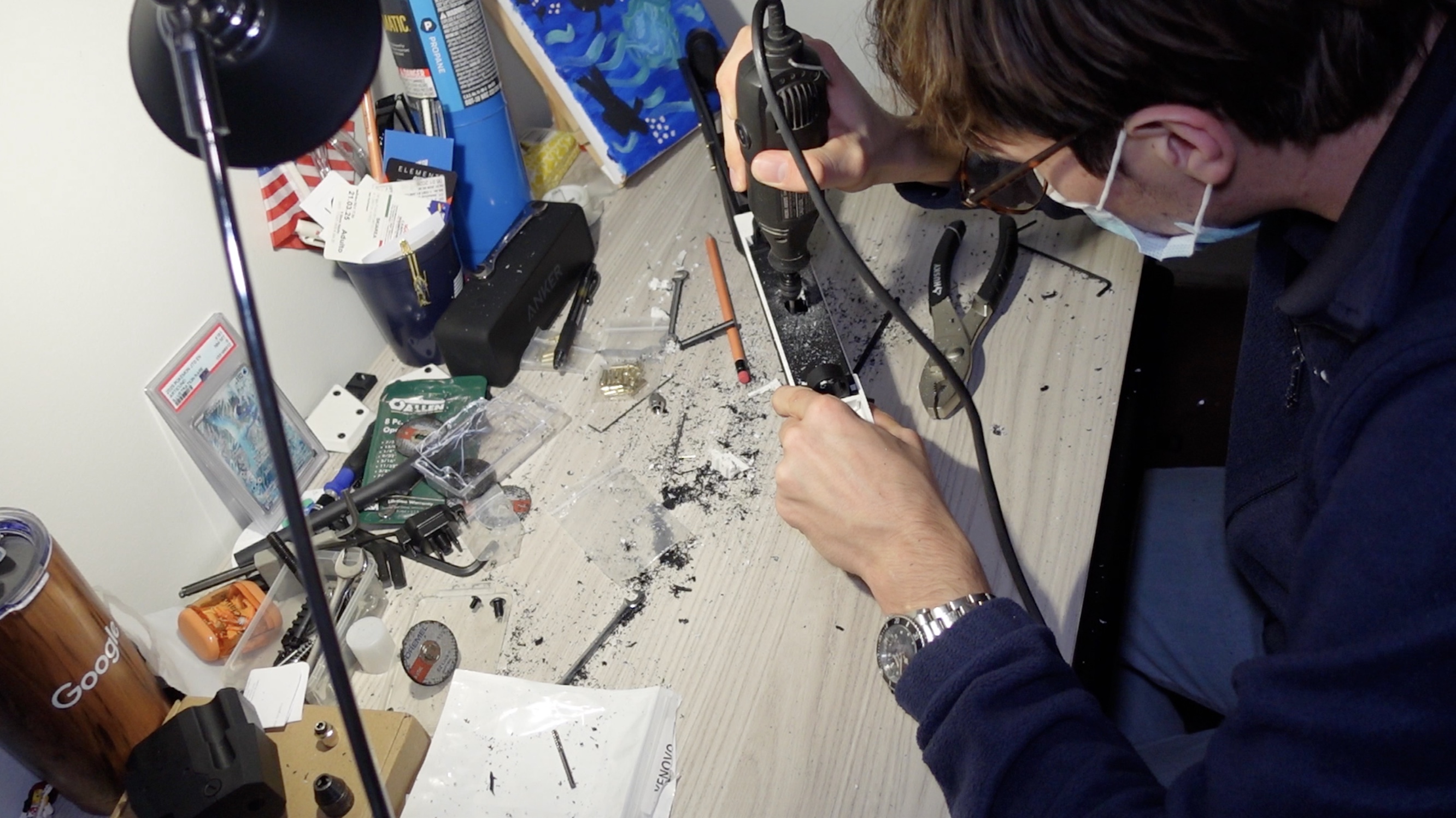 Drill holes for the ignition switch