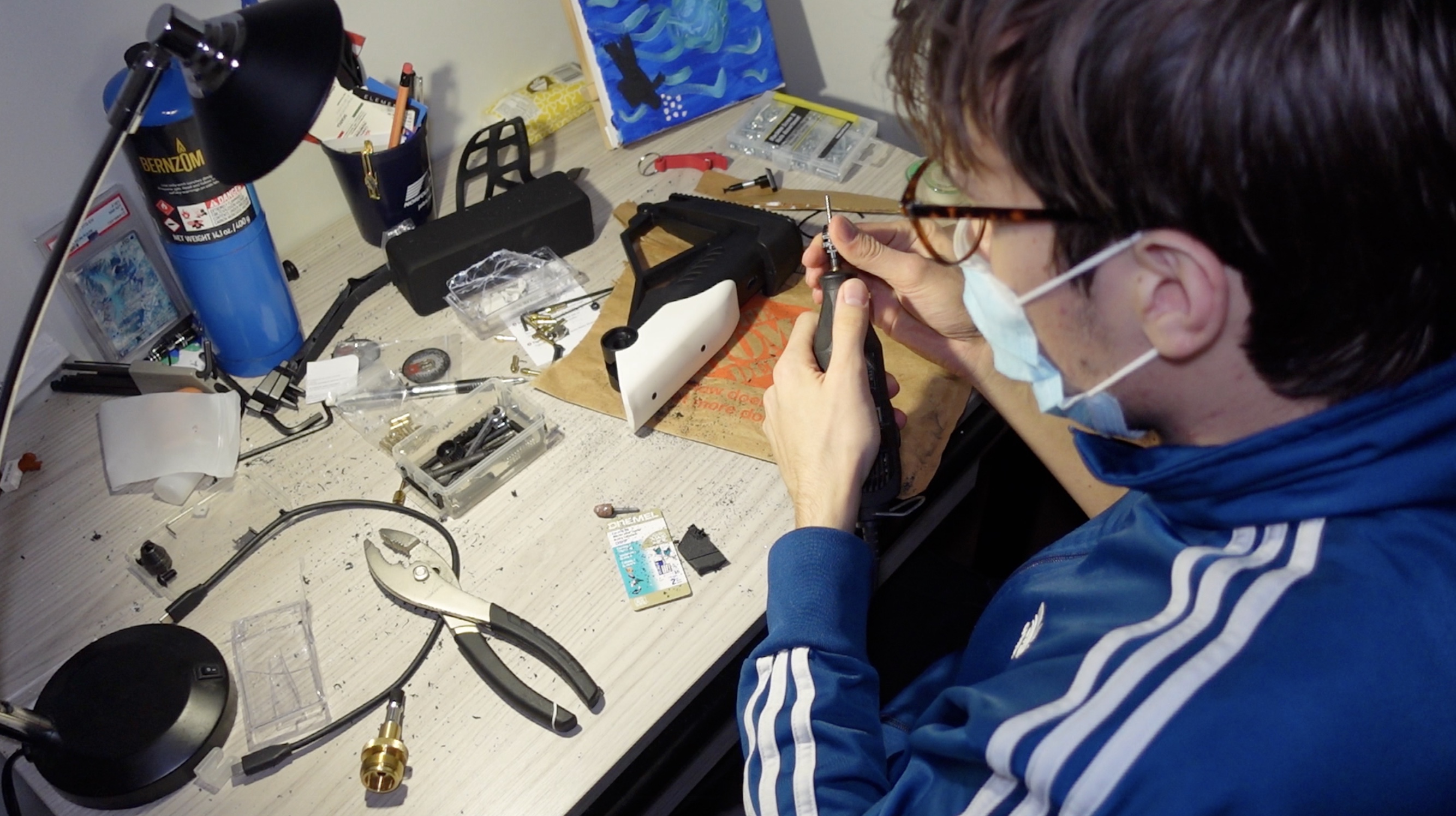 Drilling a hole in the back plastic