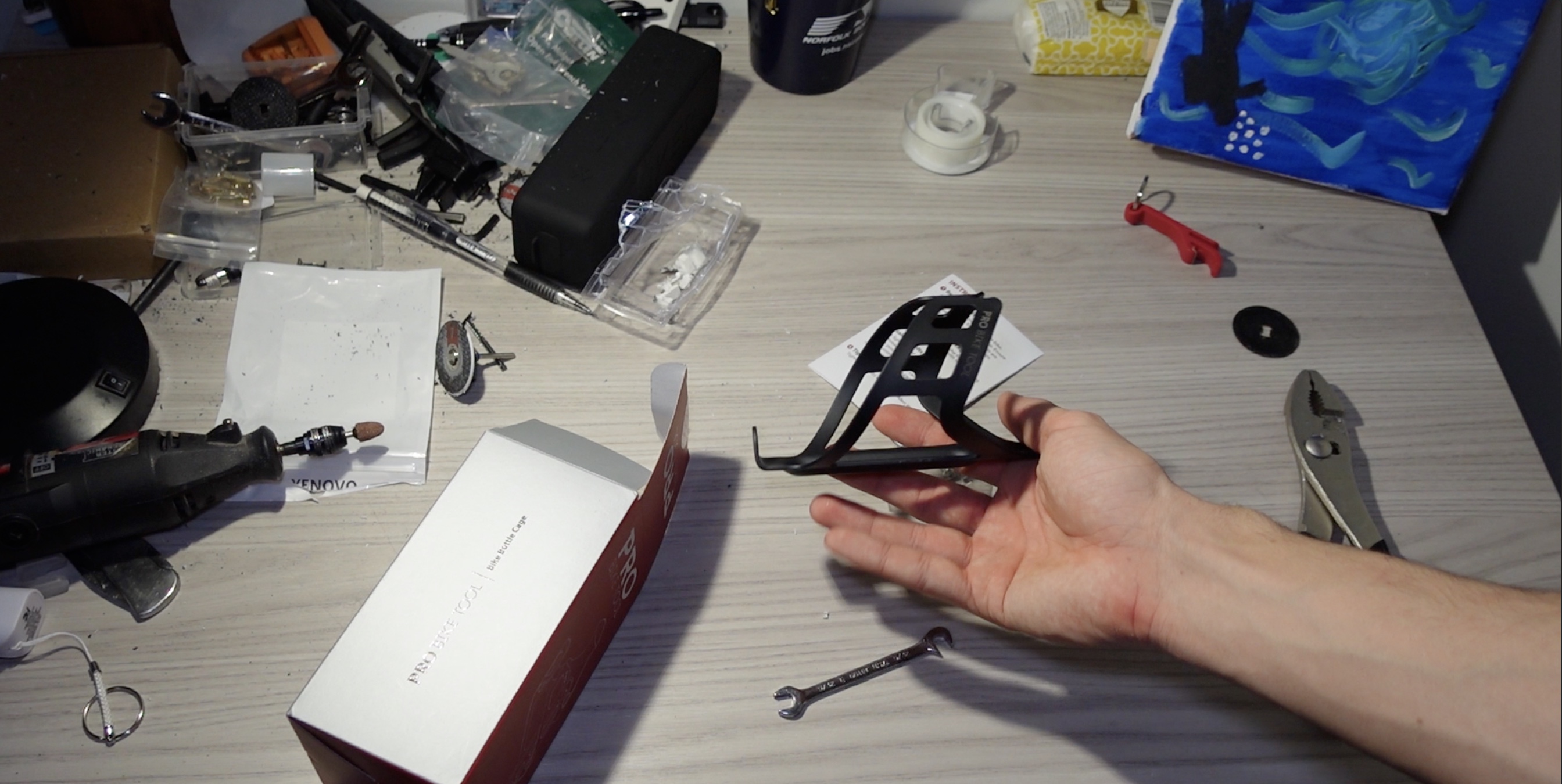 Drill the bike holder onto the gun